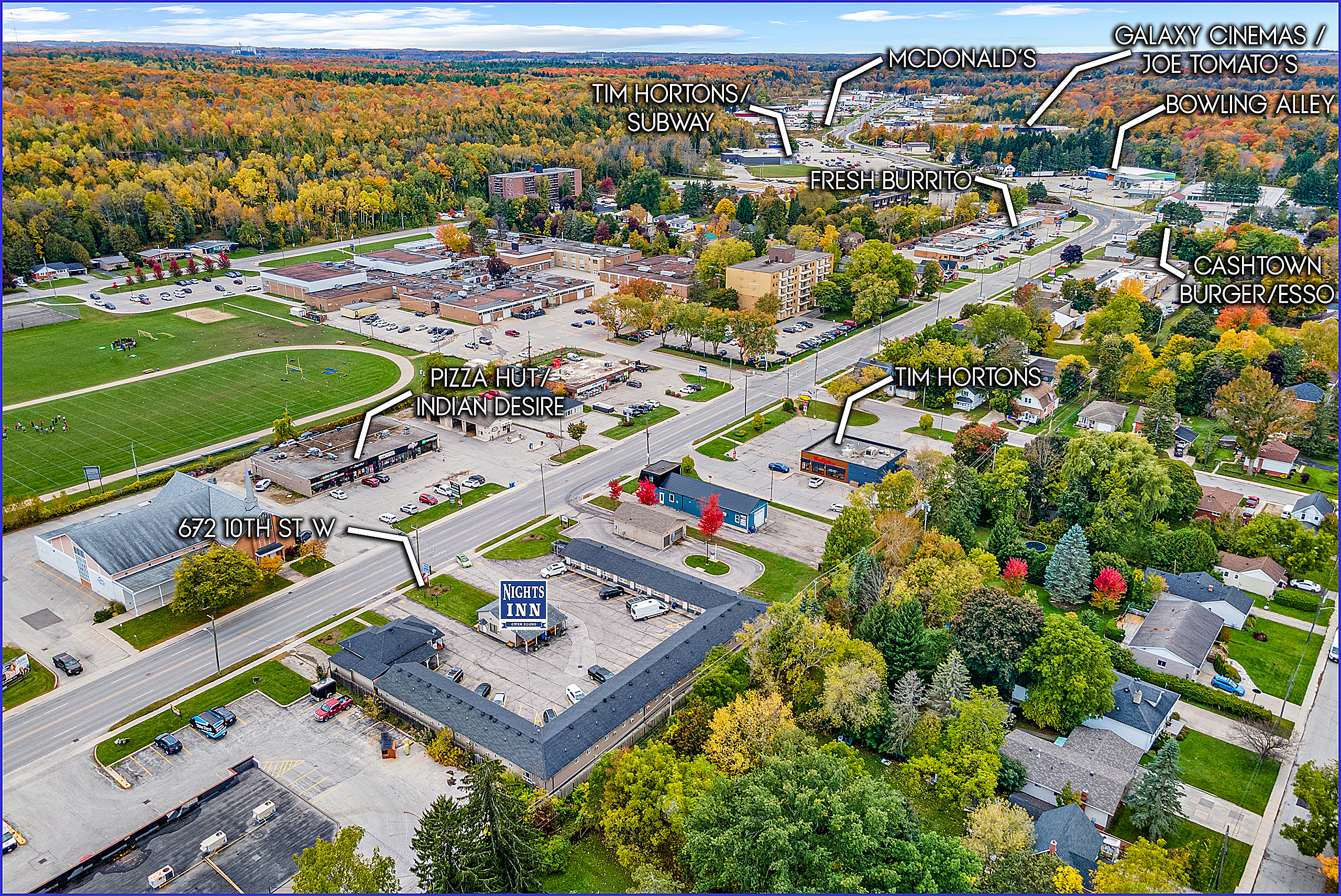 aerial looking west